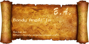 Bondy Angéla névjegykártya